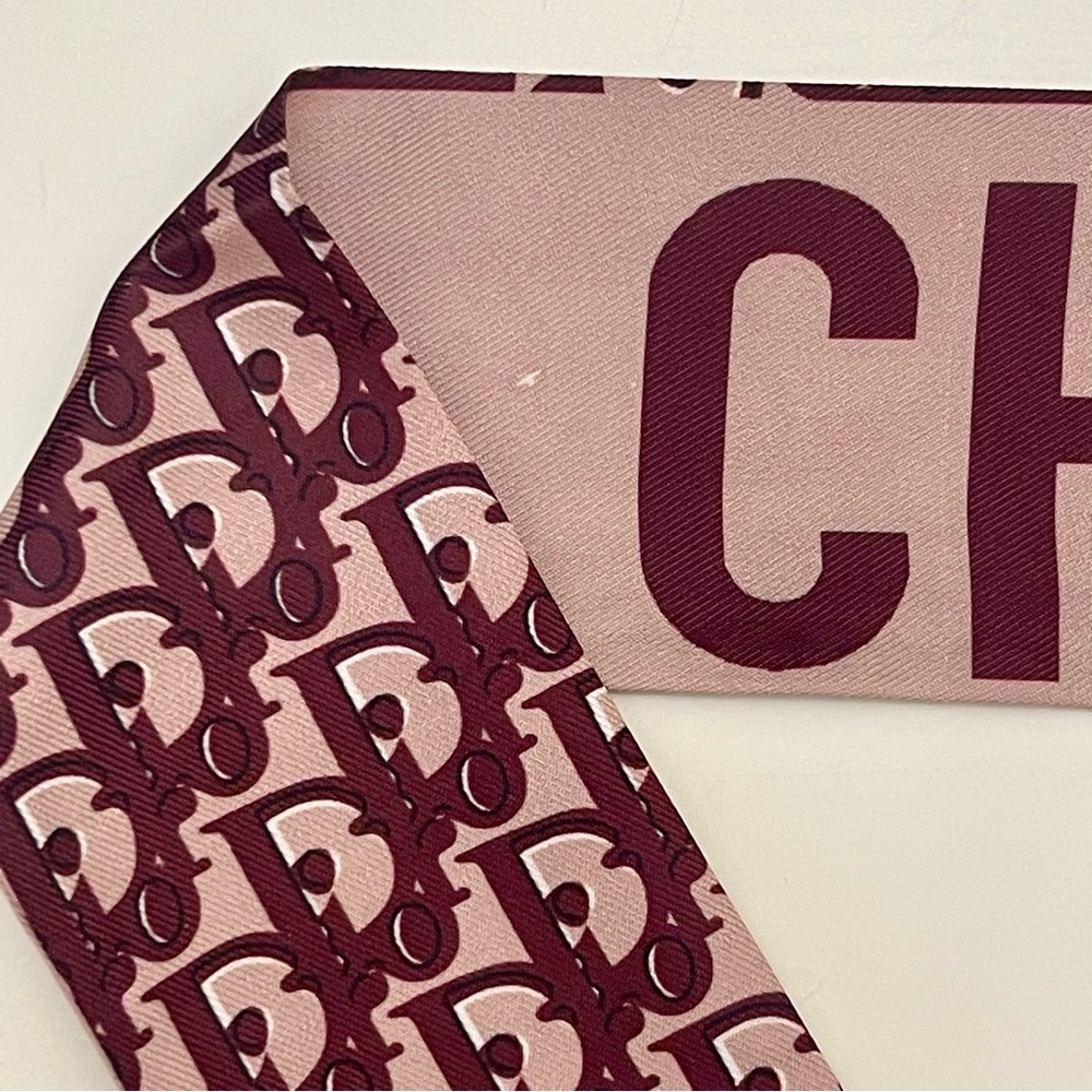 *D*I*O*R* Monogram Print Twilly Bandeau Wrap Scarf - Picture 4 of 13